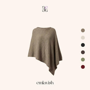 emlavish Asymmetrical Knitted Cape Poncho