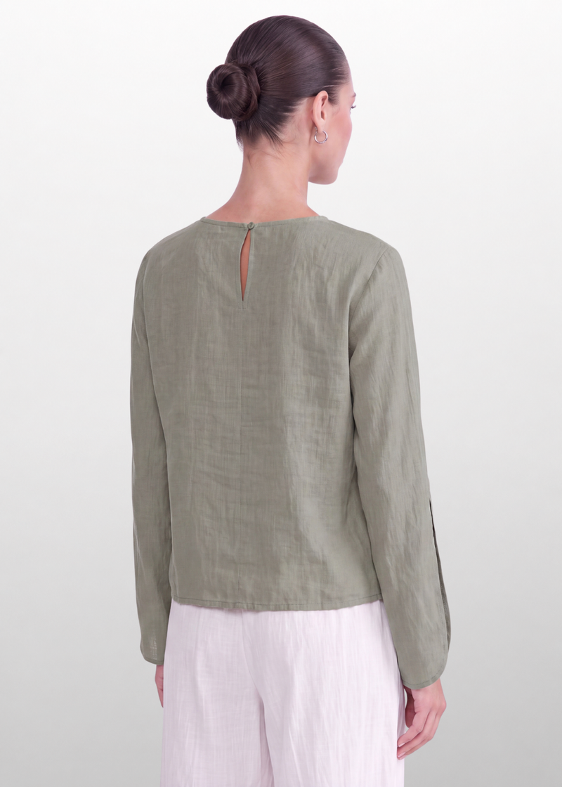 Slit Sleeve Blouse - Taupe