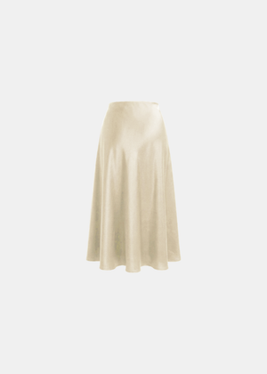 Flared Maxi Satin Skirt
