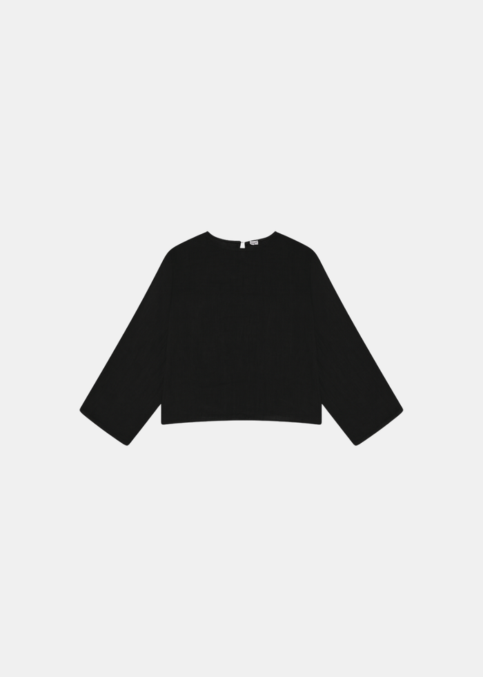 Black - Linen Slit Sleeve
