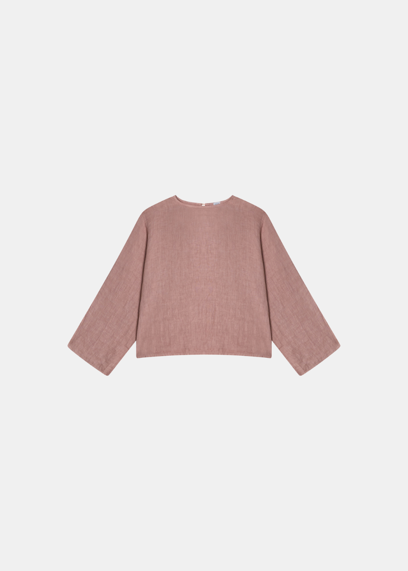 Slit Sleeve Blouse - Dusty Pink