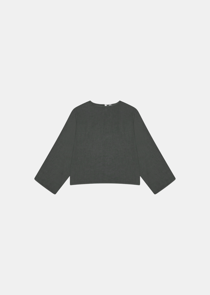 Slit Sleeve Blouse - Khaki