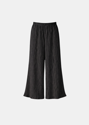 Pleated Crinkle Trouser – Black