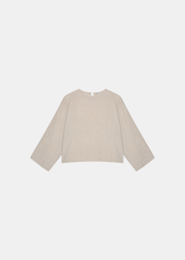 Slit Sleeve Blouse - Beige
