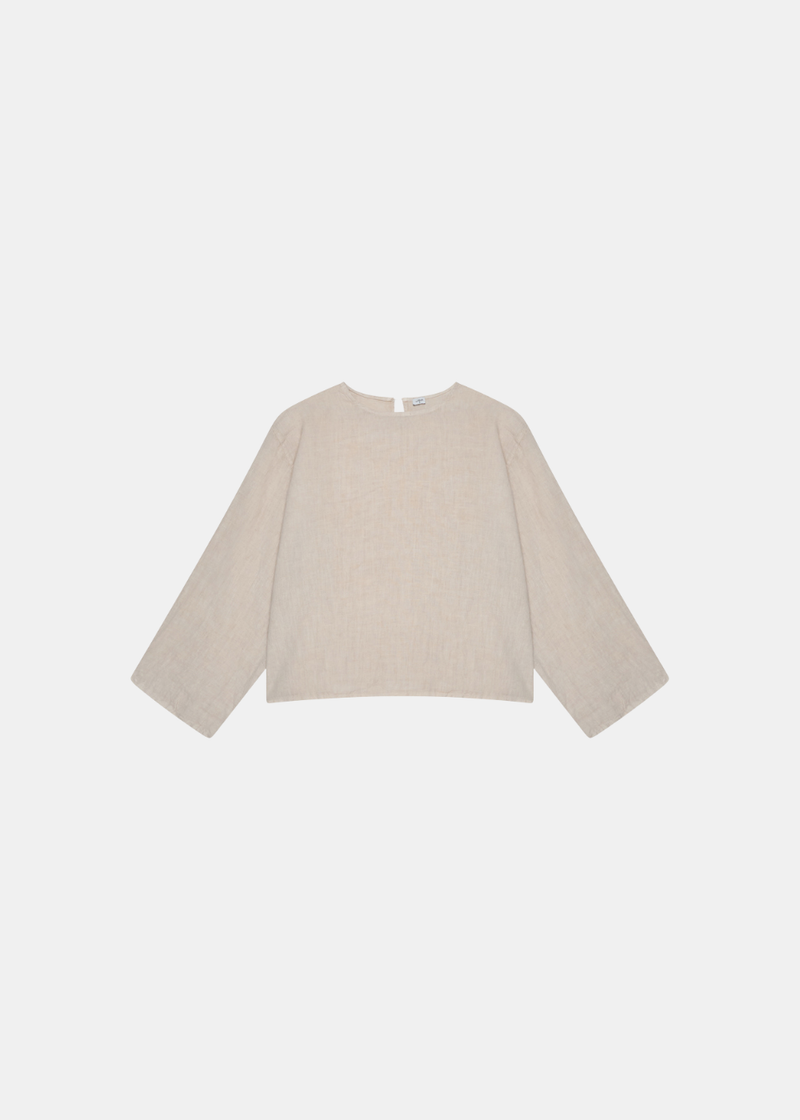Slit Sleeve Blouse - Beige
