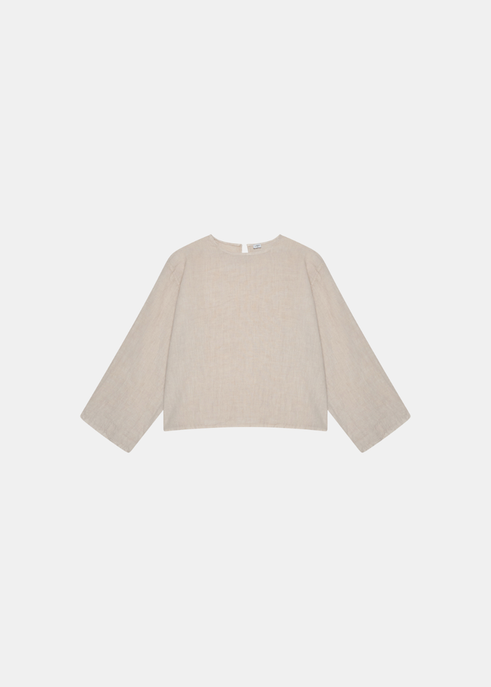 Slit Sleeve Blouse - Beige
