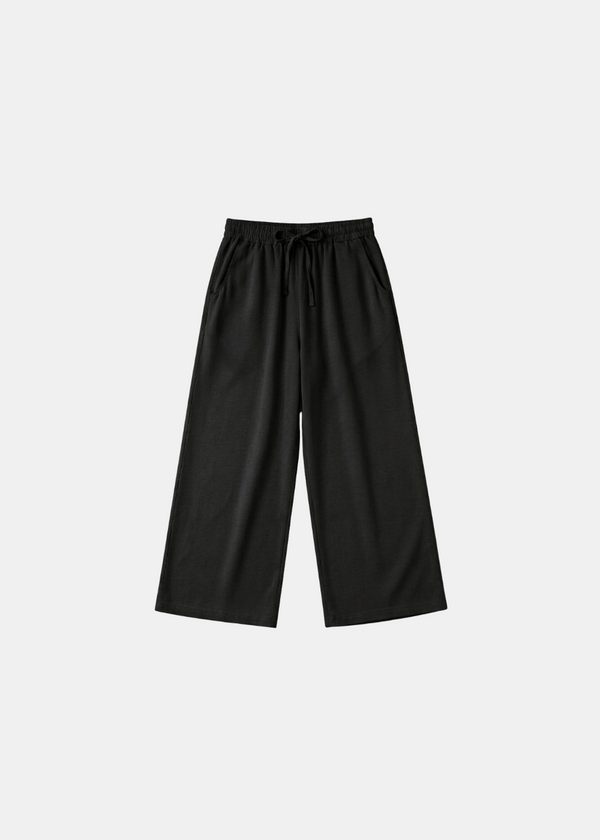 Linen Feel Basic Wide Leg Trouser