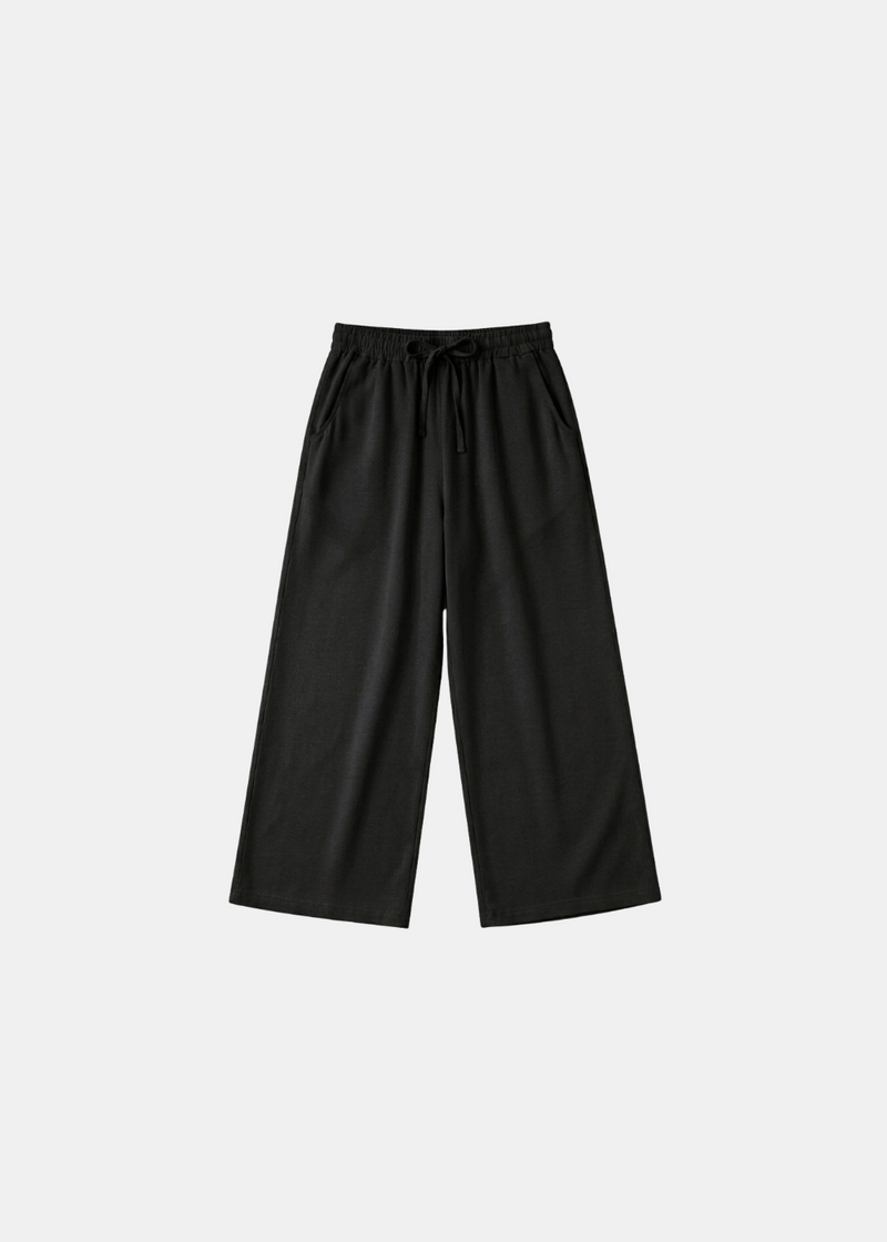 Linen Feel Basic Wide Leg Trouser