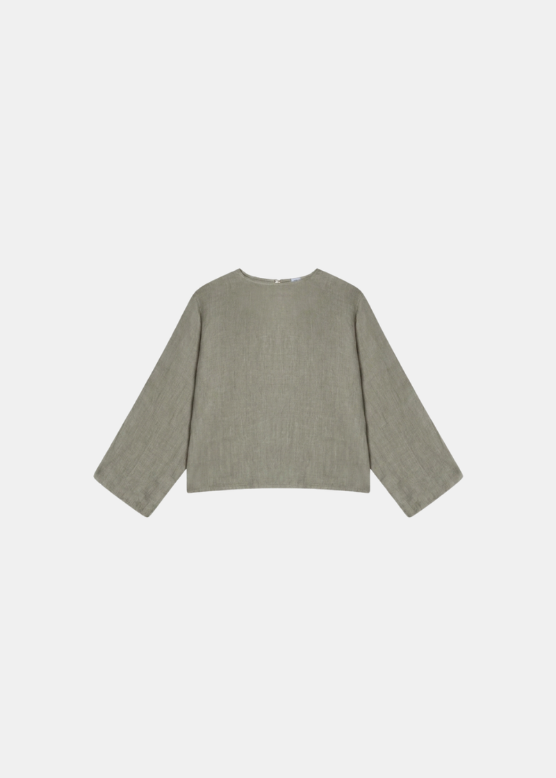 Slit Sleeve Blouse - Taupe