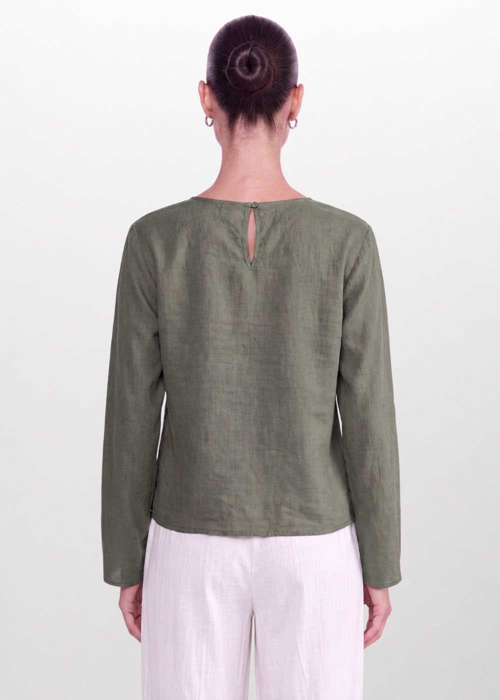 Slit Sleeve Blouse - Khaki