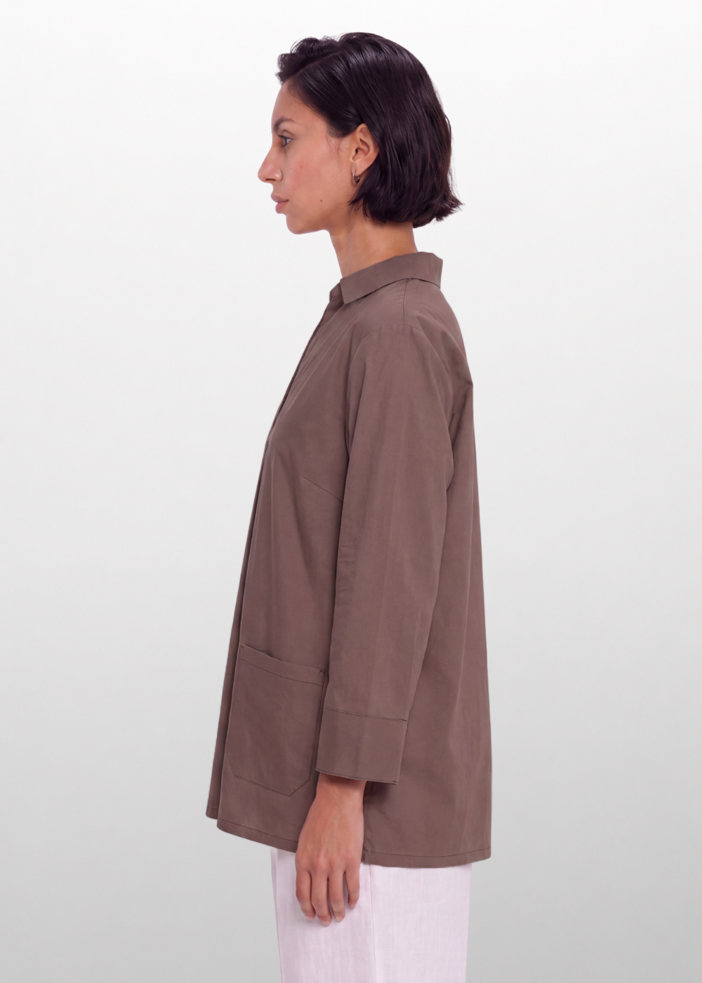 Collared Relaxed Blouse Chocolate