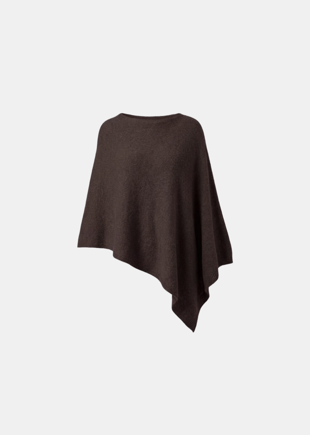 Asymmetrical Knitted Cape Poncho Chocolate