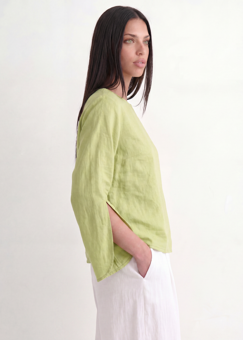 Slit Sleeve Blouse - Olive