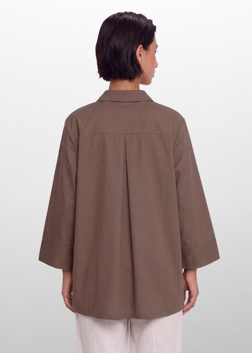 Collared Relaxed Blouse Chocolate