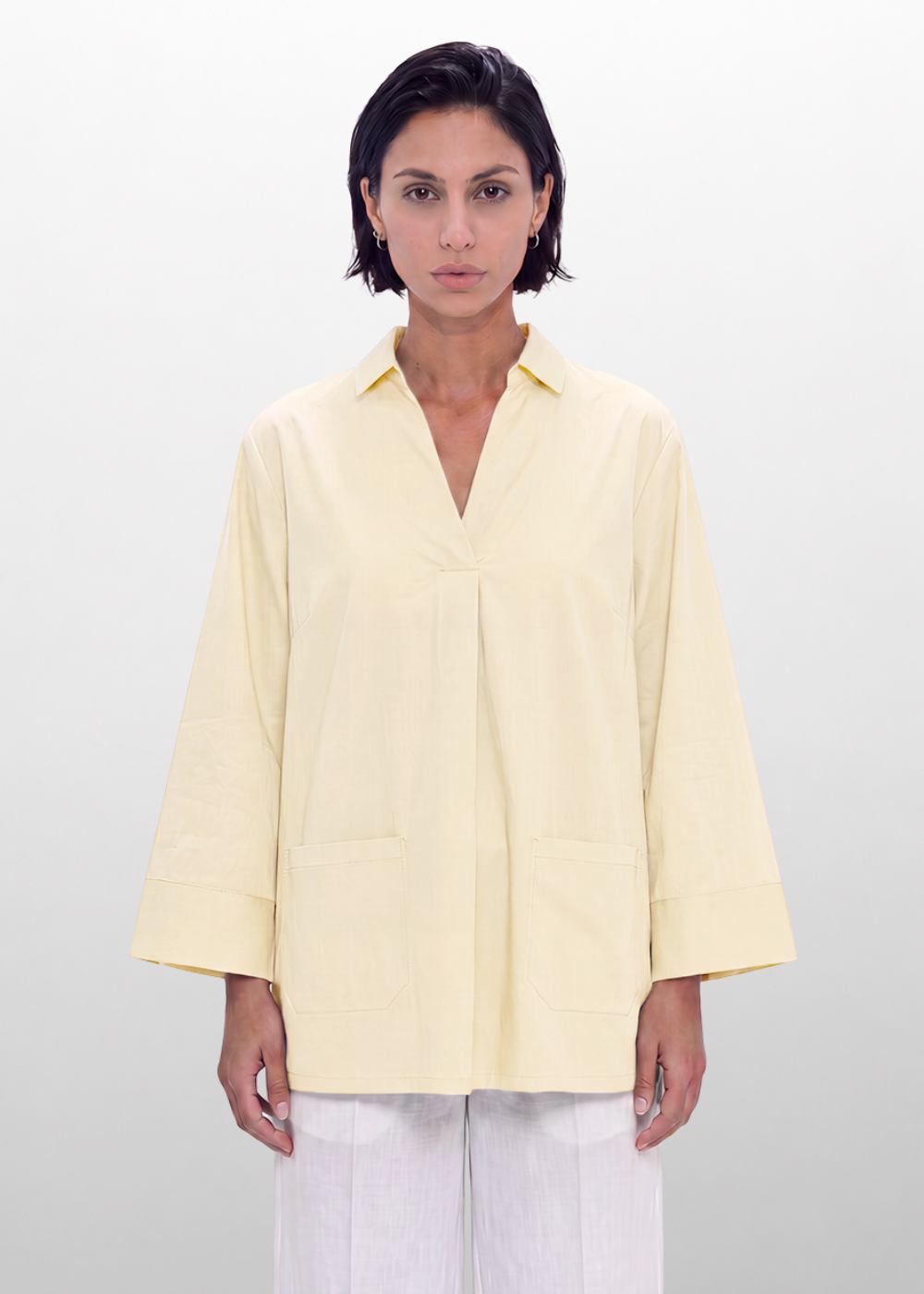 Collared Relaxed Blouse Yellow