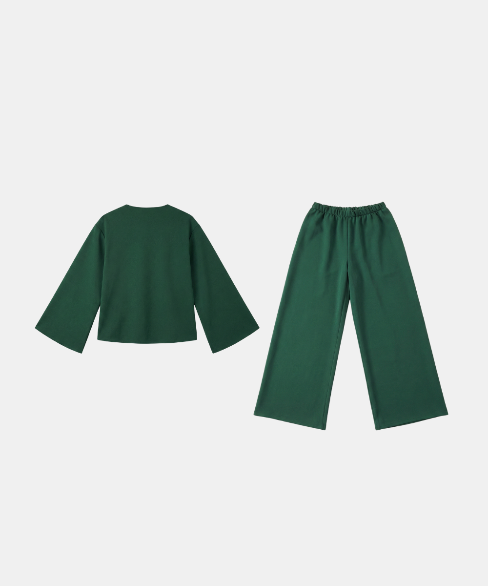 Boat Neck Belted Set