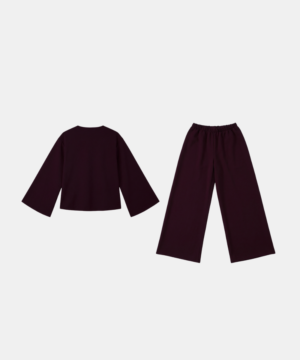 Boat Neck Belted Set