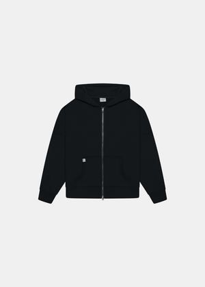 RELAXED DUAL-ZIP HOODIE - Noir / S