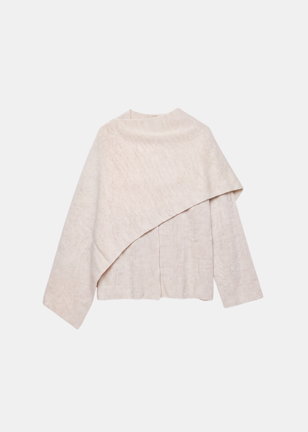 Knitted Cape Jacket Beige