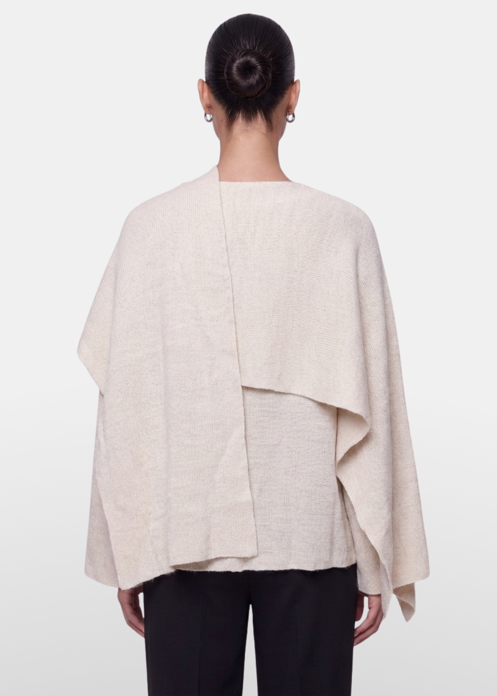 Knitted Cape Jacket Beige