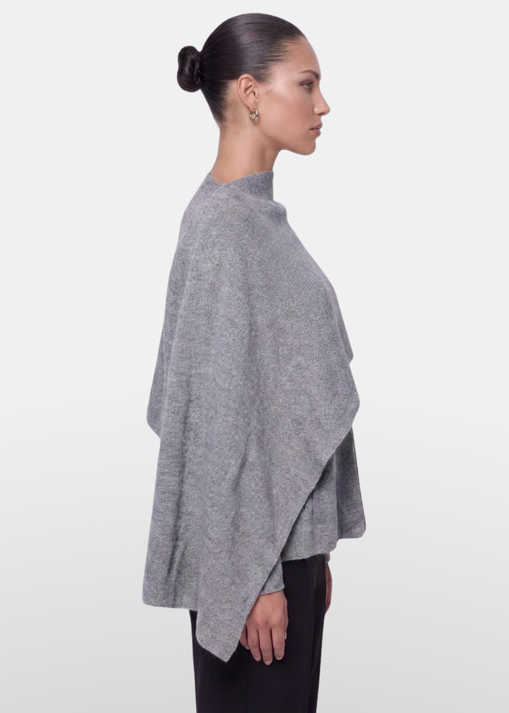 Knitted Cape Jacket Grey