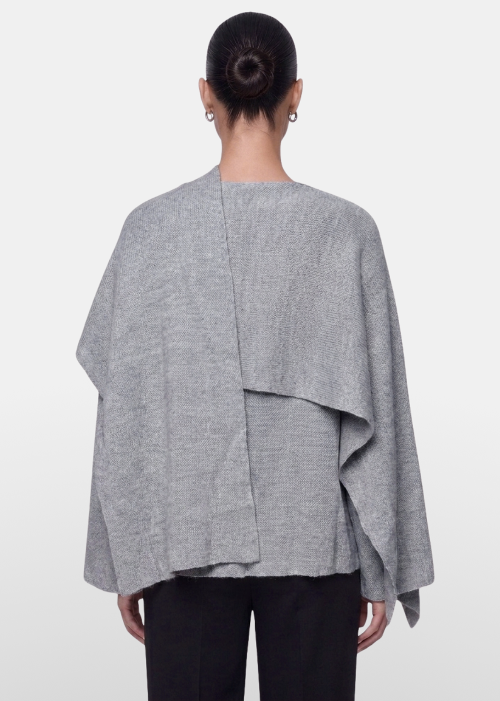Knitted Cape Jacket Grey