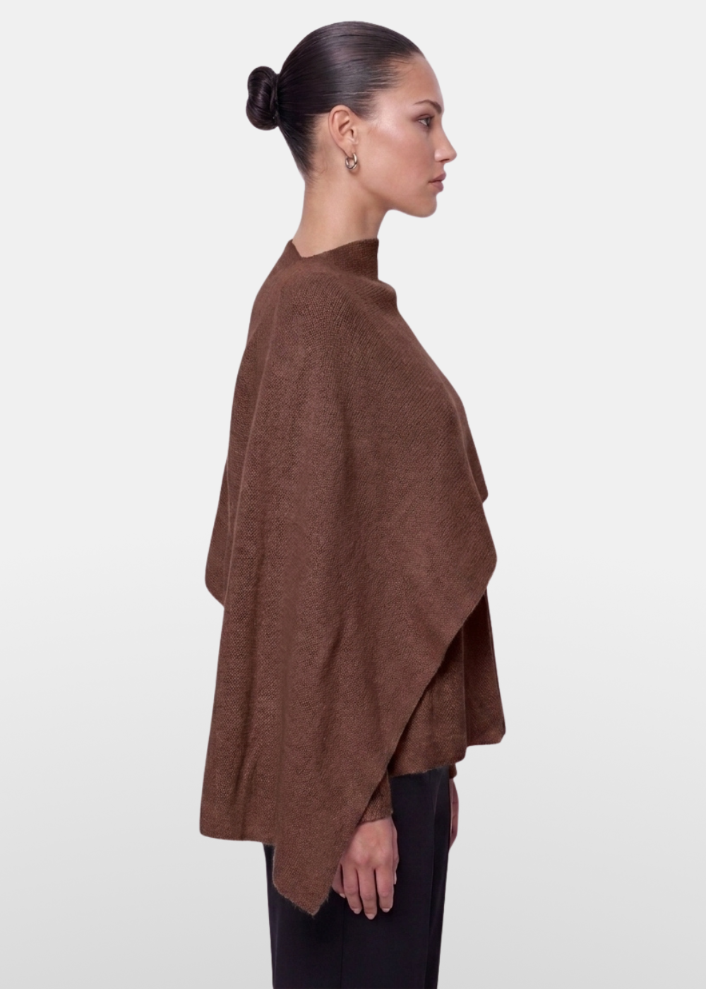 Knitted Cape Jacket Chocolate