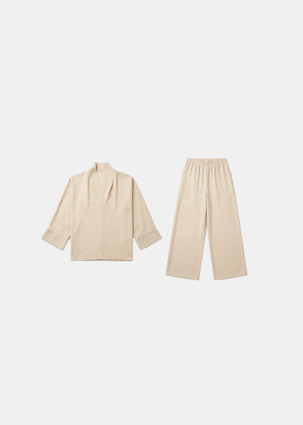 V-Neck Soft Drape Batwing Two Piece