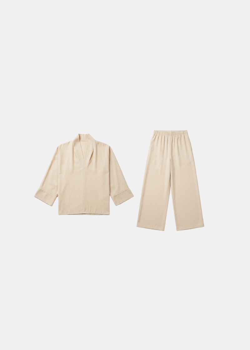V-Neck Soft Drape Batwing Two Piece