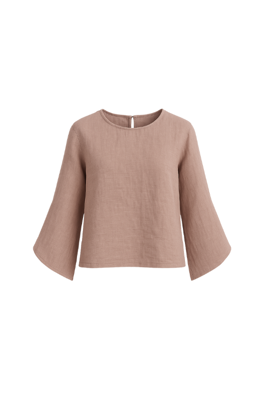Slit Sleeve Blouse - Dusty Pink