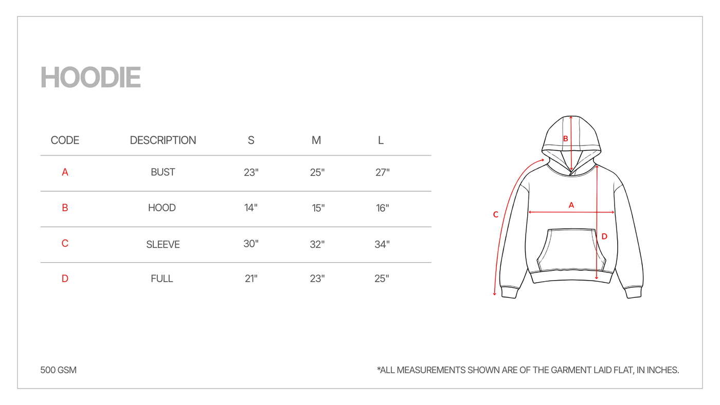 PULLOVER size guide