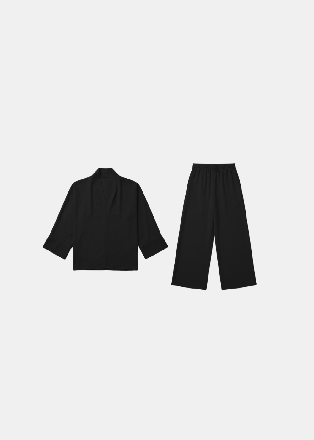 V-Neck Soft Drape Batwing Two Piece