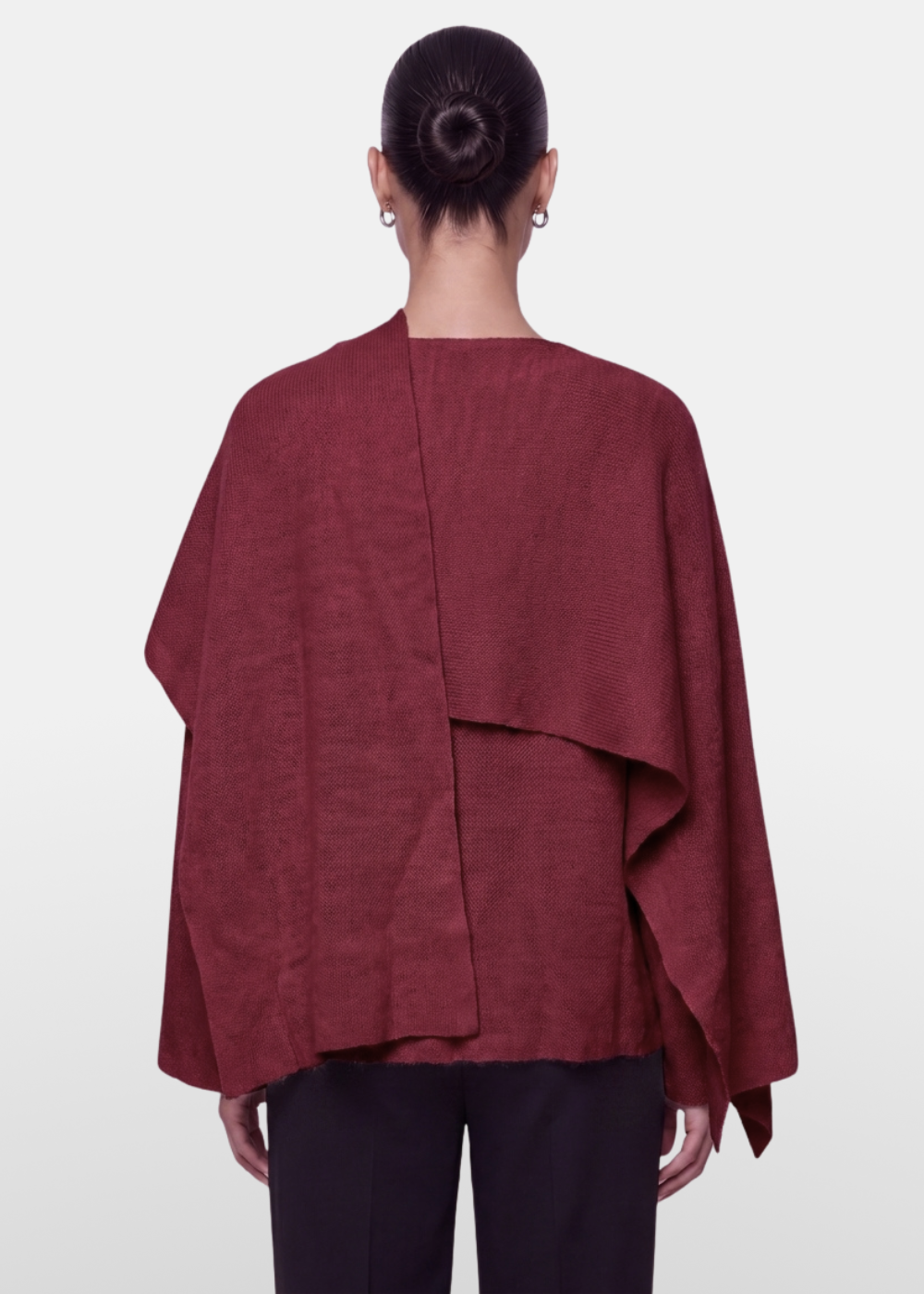 Knitted Cape Jacket Wine