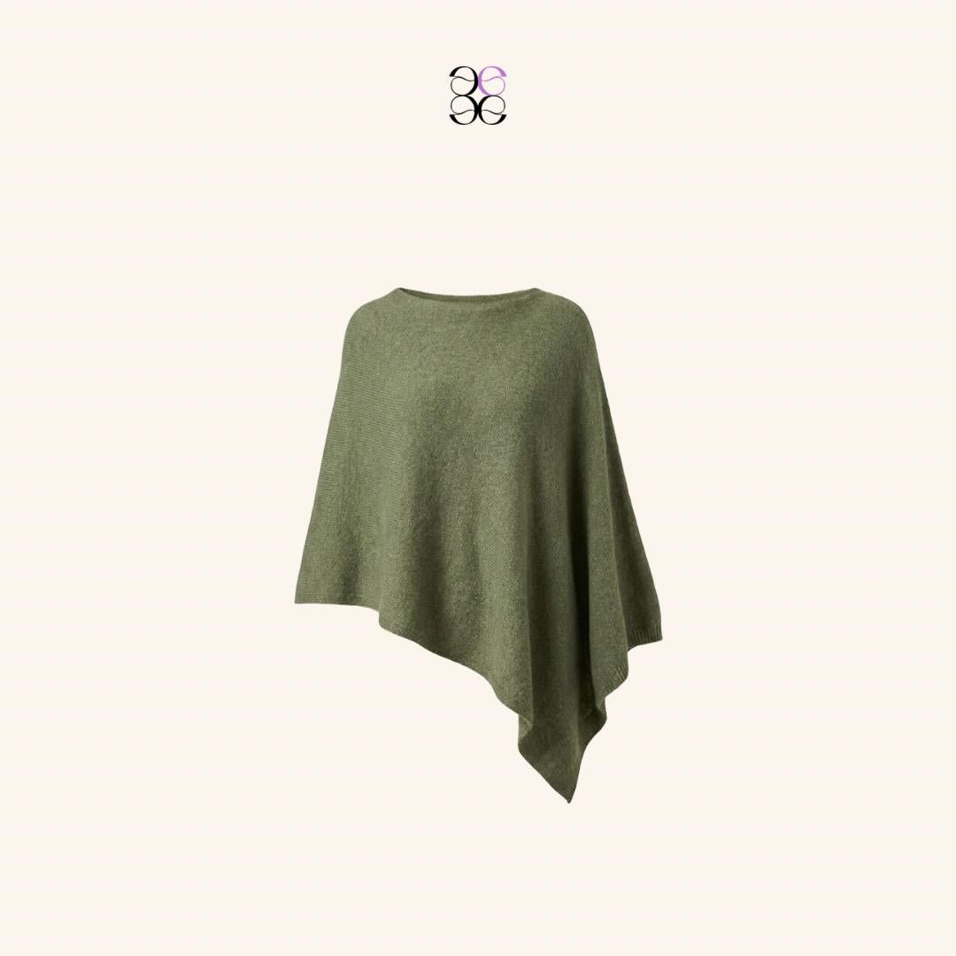 emlavish Asymmetrical Knitted Cape Poncho