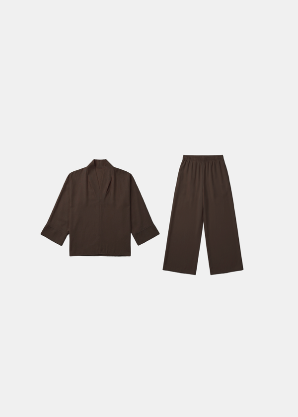 V-Neck Soft Drape Batwing Two Piece