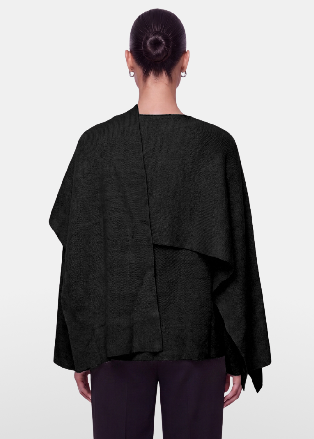 Knitted Cape Jacket Black