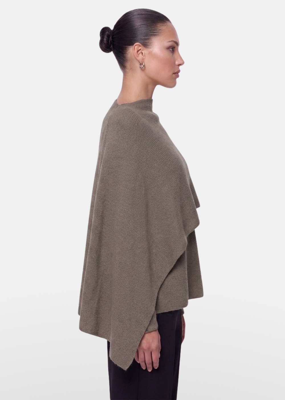 Knitted Cape Jacket Taupe