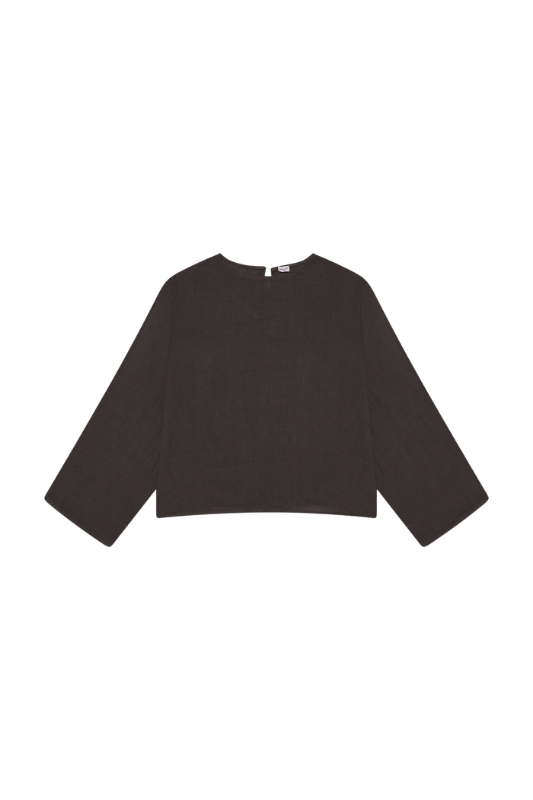 Slit Sleeve Blouse - Chocolate