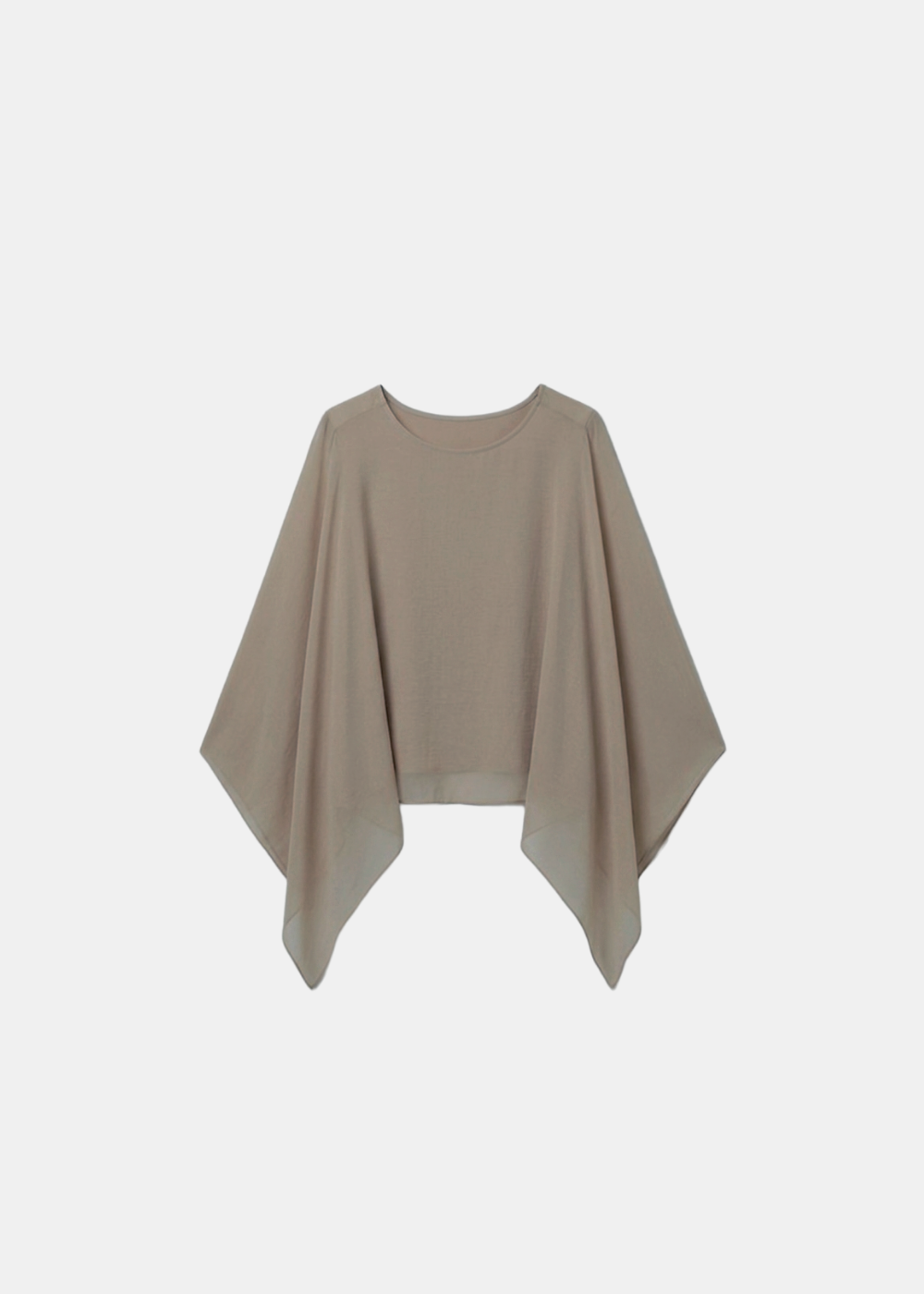 Silk Batwing Blouse Taupe
