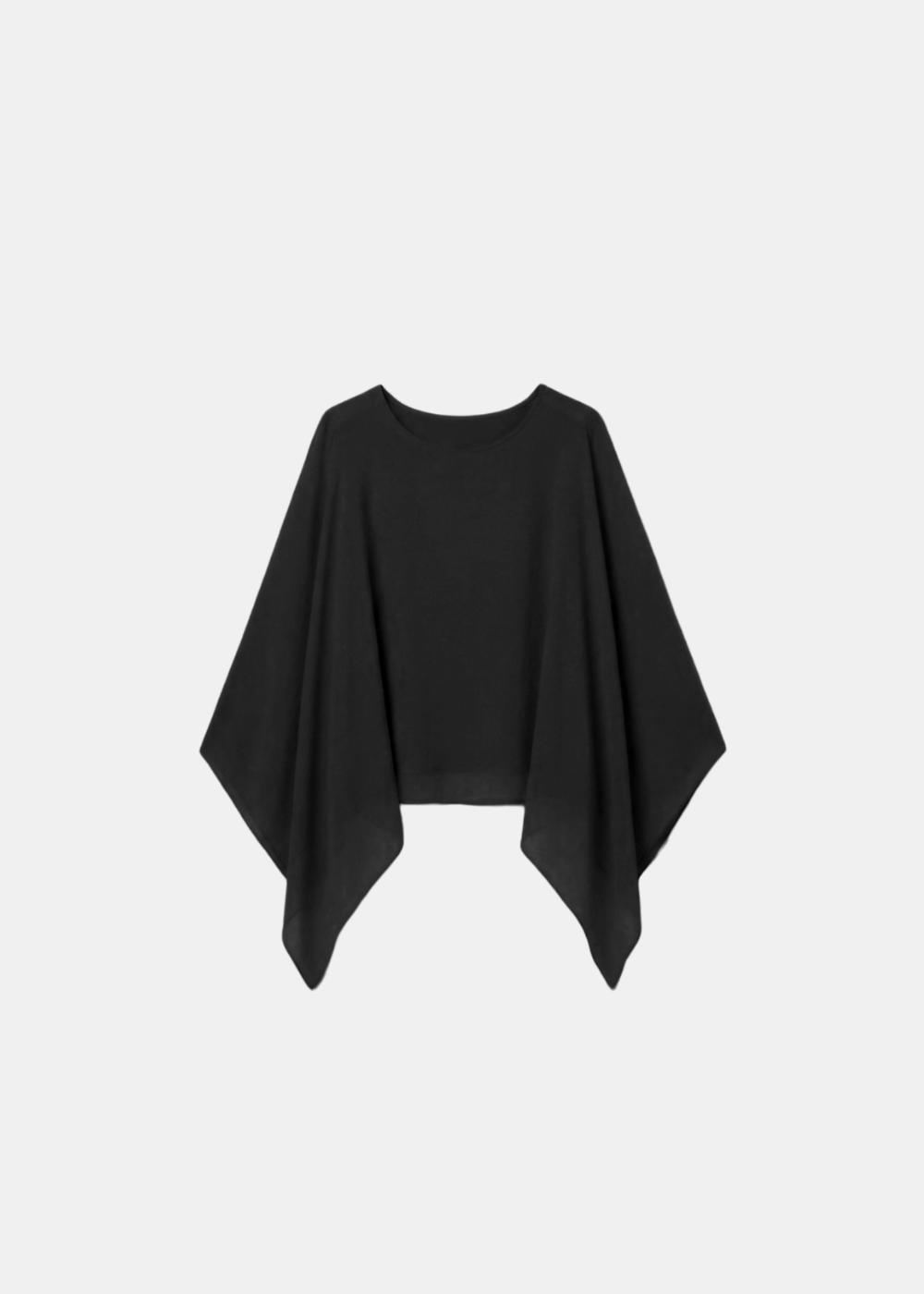 Silk Batwing Blouse Black