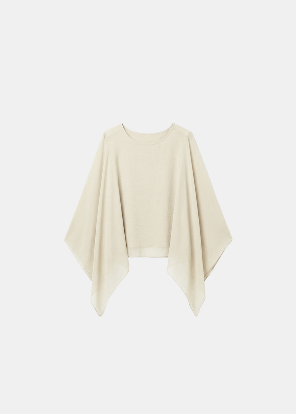Silk Batwing Blouse Beige