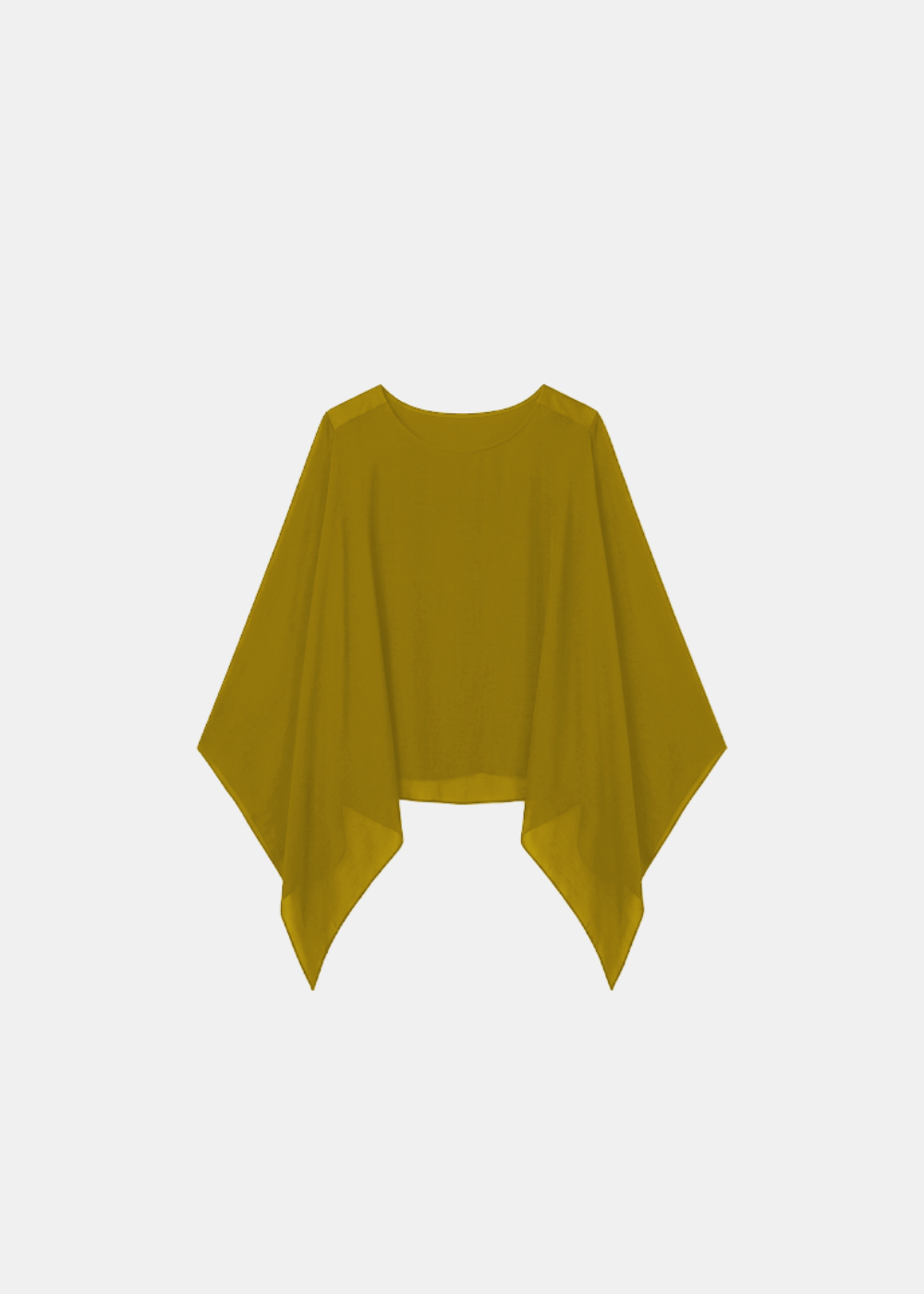 Silk Batwing Blouse Mustard