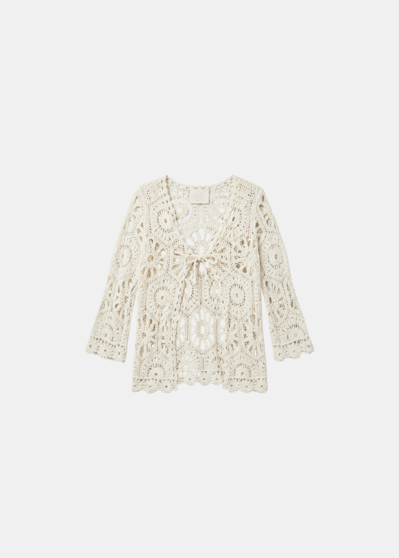 Crochet Bow Tie Cardigan