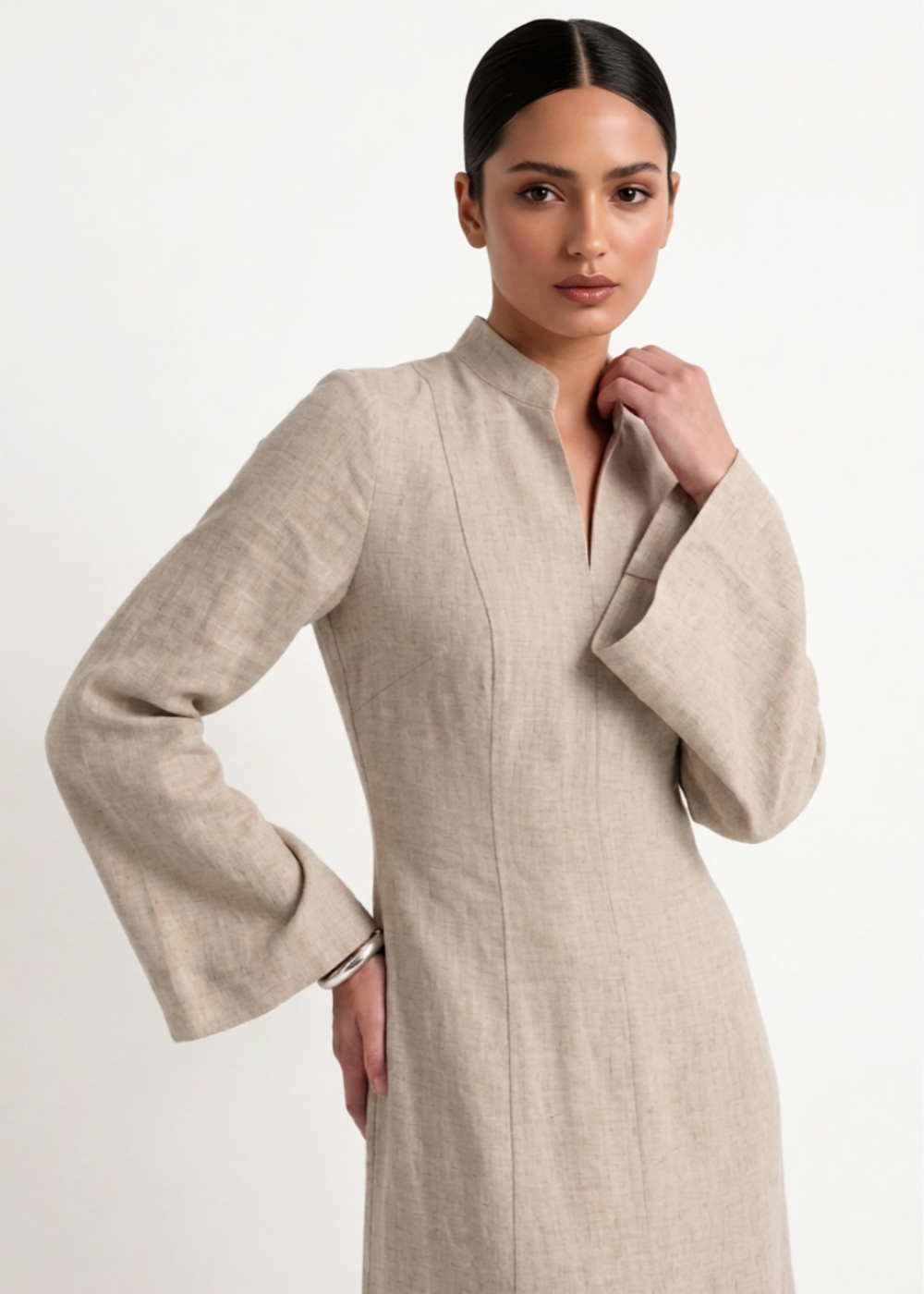 Linen Slit Dress
