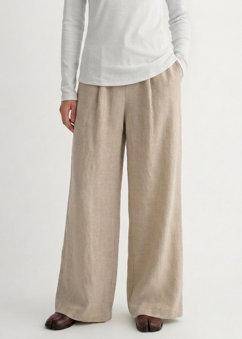 Linen Trousers - Beige