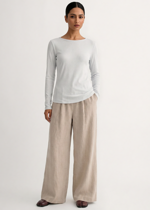 Pantalon en lin - Beige - Beige / S/M