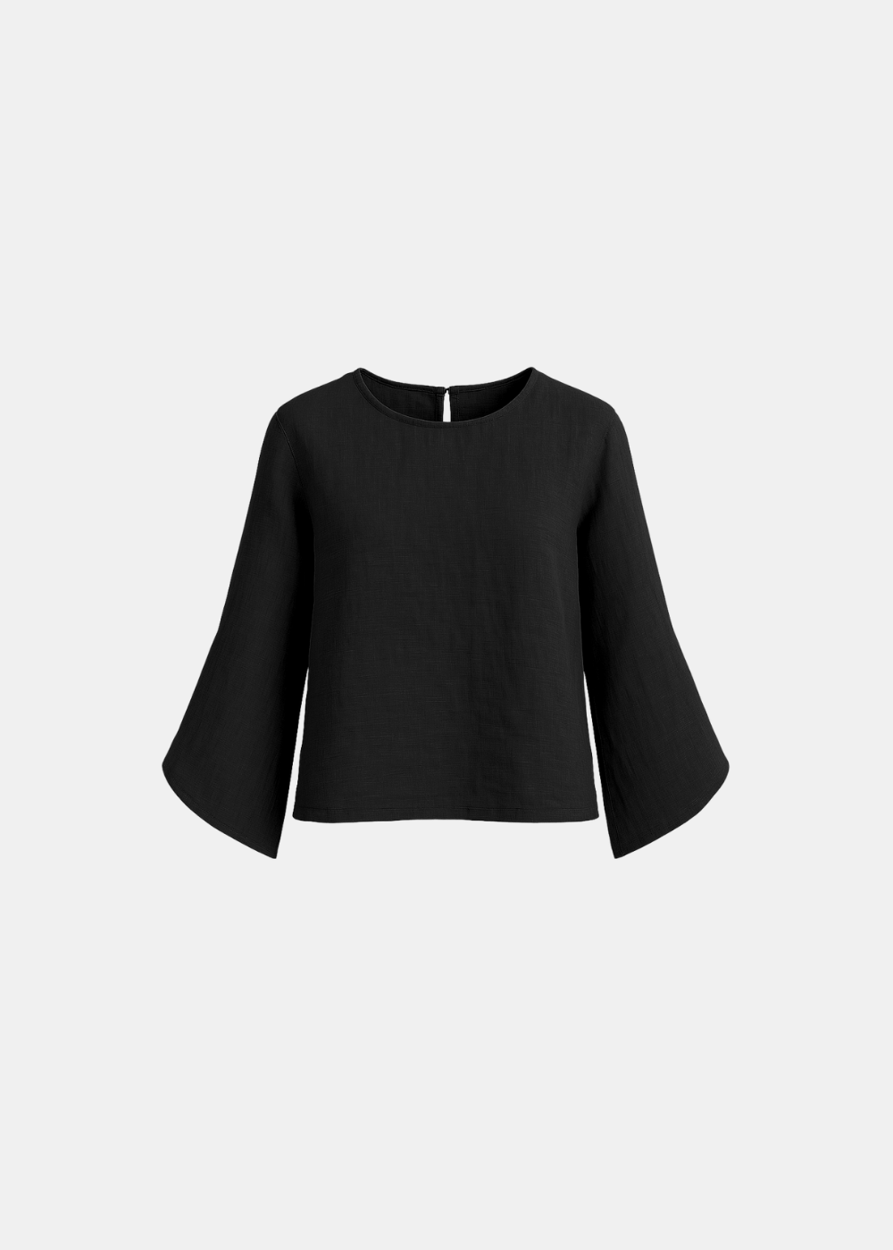 Slit Sleeve Blouse - Black