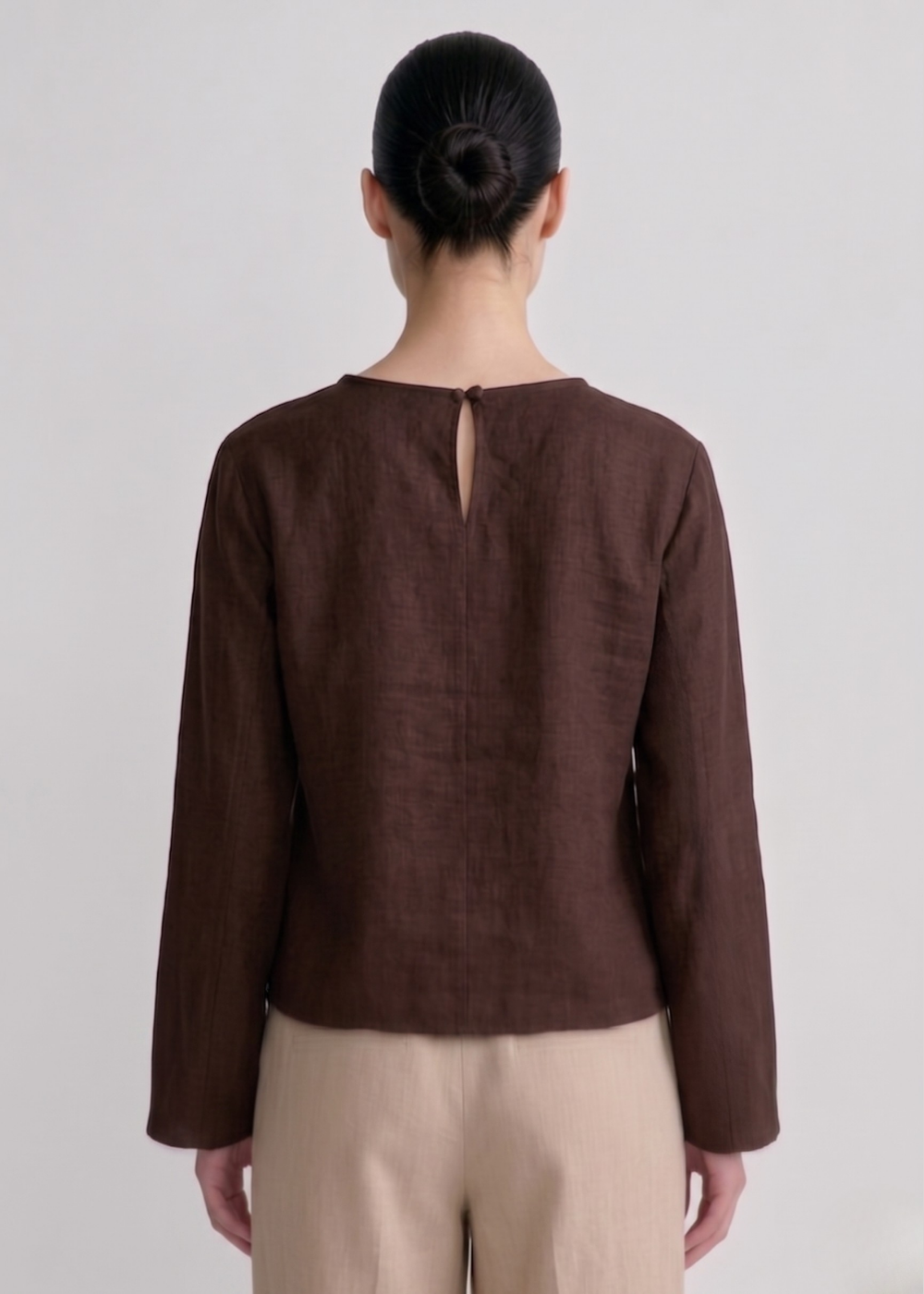 Chocolate - Linen Slit Sleeve