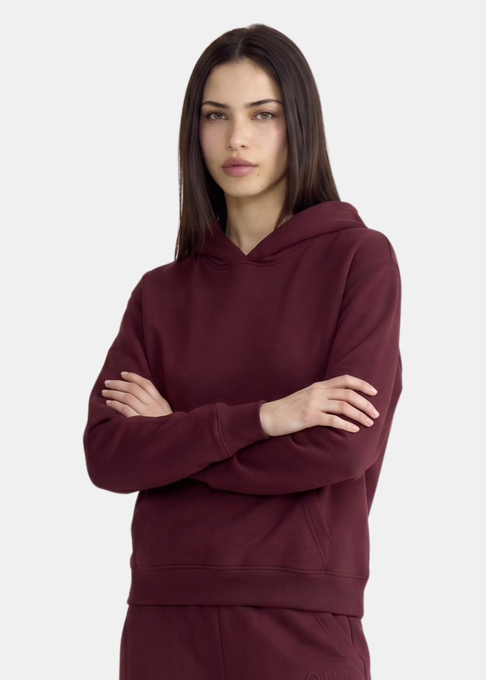 wine — model wearing pullover