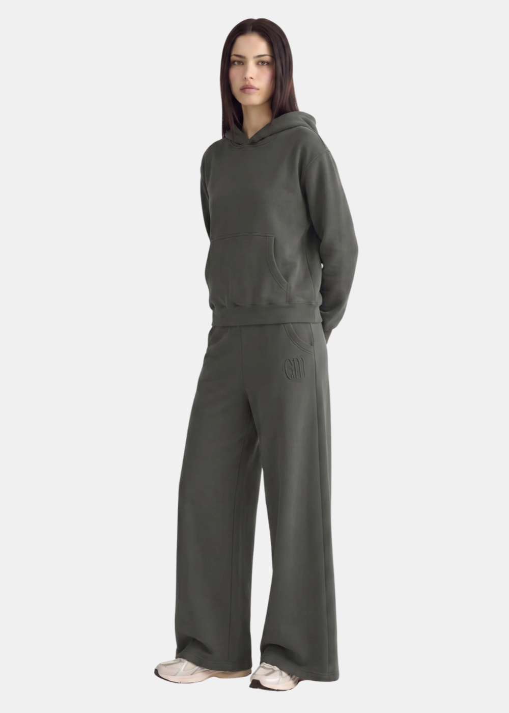grey — model wearing pullover